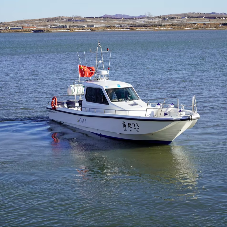 GOLDLUCK Commercial Inflatable Fishing Yacht Luxury Fiberglass Centre Console Boats Saltwater Outboard Engine Sports River Ocean